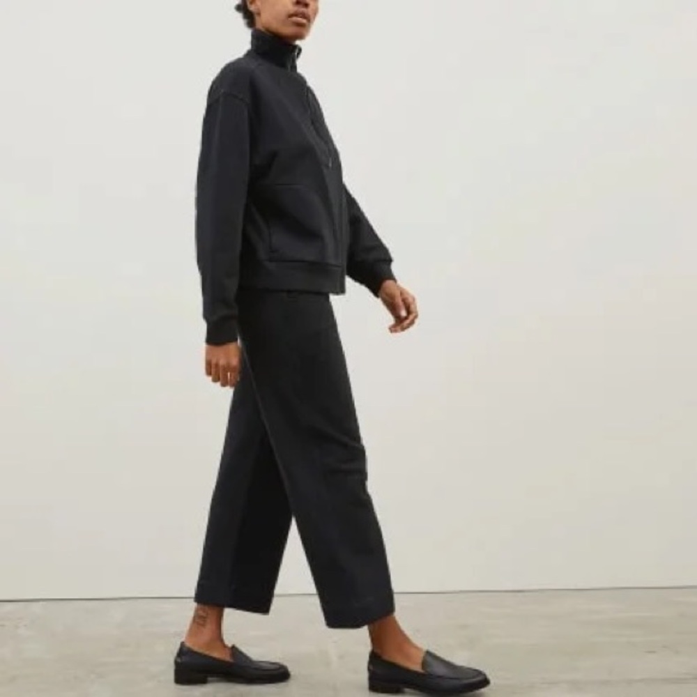 Everlane Track Wide-Leg Pants Organic Cotton Black Size Small